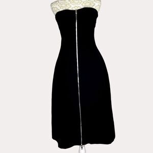 Zara Strapless Sheath Dress Exposed Two Way Zipper M Black NWT am